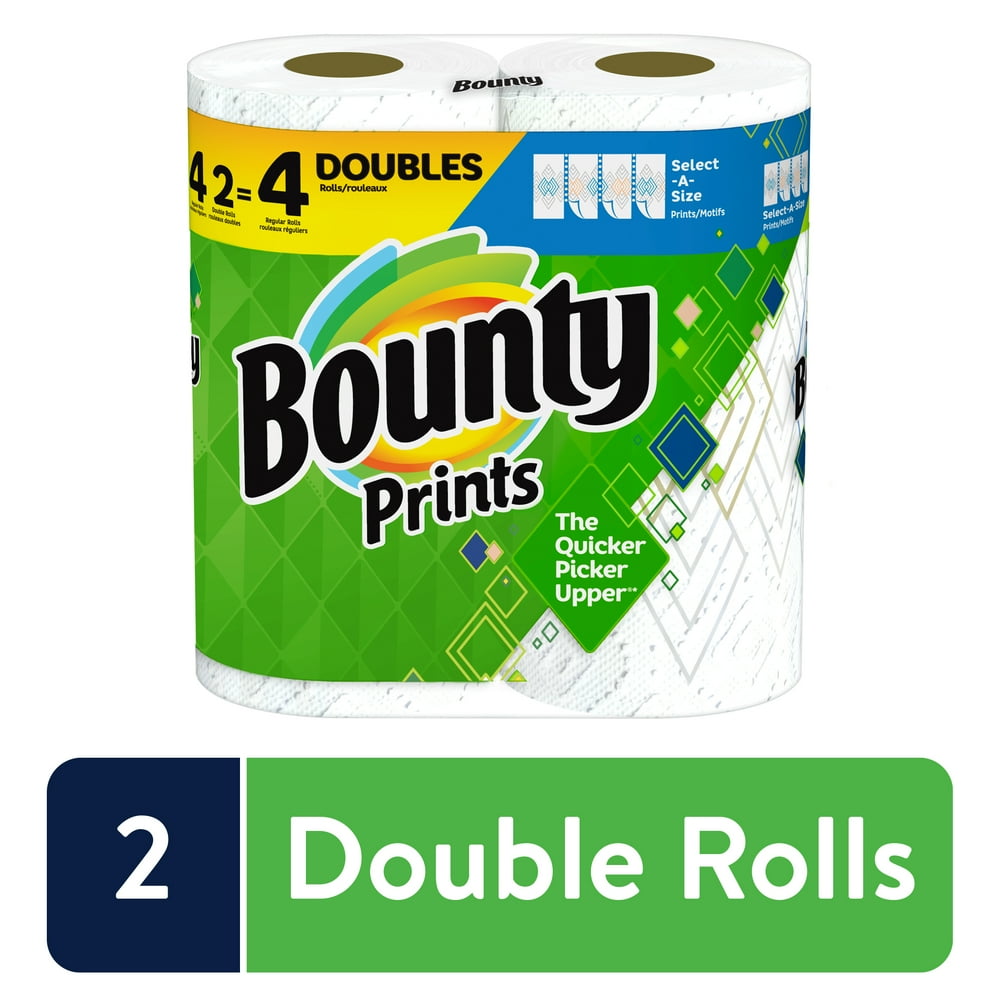Bounty SelectASize Paper Towels, Print, 2 Double Rolls