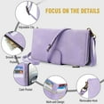 thumbnail image 4 of for iPhone 16E Crossbody Case Wallet with Card Slots - PU Leather Case RFID Blocking Zipper Pocket Lanyard Wrist Strap Shockproof Protective Phone Cover for iPhone 16E, Purple, 4 of 8