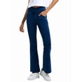 thumbnail image 3 of Leggings de Yoga de Mezclilla Ajustados con Bolsillos y Cintura Alta para Mujer Azul Profundo M, 3 of 7