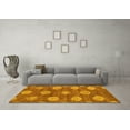 thumbnail image 3 of Ahgly Company Machine Washable Indoor Rectangle Abstract Yellow Modern Area Rugs, 7' x 9', 3 of 4