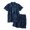 Navy, variant on Uikmnh Mens Leisure Soft Comfortable Home Solid Shirt Pants Pajama Set Two Piece Loungewear