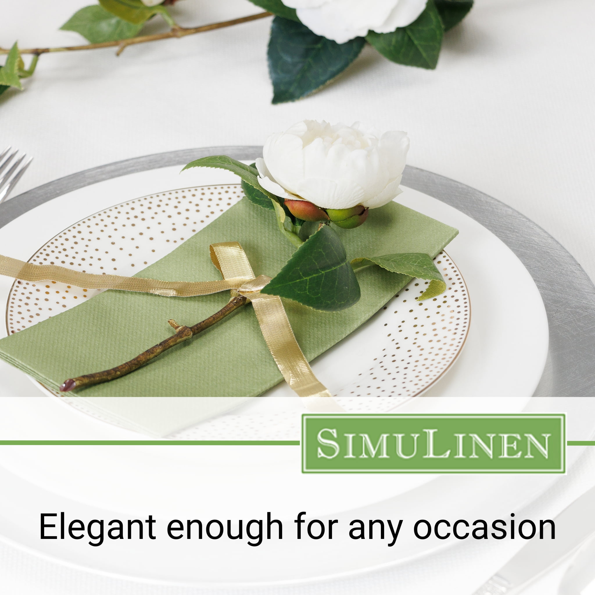 SimuLinen 16"x16" Signature Color Collection - Olive Green - 50 Napkins