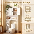 thumbnail image 2 of Lofka Over The Toilet Storage Cabinet, Freestanding Bathroom Shelf with Adjustable Shelf and Anti-Tip, White, 2 of 10