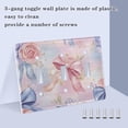thumbnail image 4 of Dailycode Light Switch Plate Covers 3 Gang Wall Plate Plastics Outlet Covers for Kitchen Home Office Decor Watercolor Bow and Rose Flower, 4 of 8