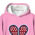 thumbnail image 4 of NAISIBABY Girls Valentine's Day Hoodie 14T, Long Sleeve Heart Prints Fleece Lined Fall Winter Fashion Hooded Sweatshirt Pink (3-14T), 4 of 5
