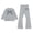 1-Grey3846, variant on WOYY Girls Outfits Bow Print Crew Neck Sweatshirt Flared Pants Tracksuit for Kids, Sizes 3-10