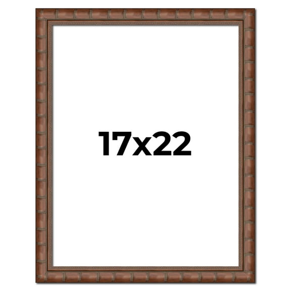 17x22 Dark Brown Bamboo Real Wood Picture Frame Width 1.5 inches | Interior Frame Depth 0.5 inches