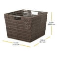 thumbnail image 4 of (2 pack) Whitmor Rattique Storage Tote Basket - Java - 13 x 15 x 9.8, 4 of 8