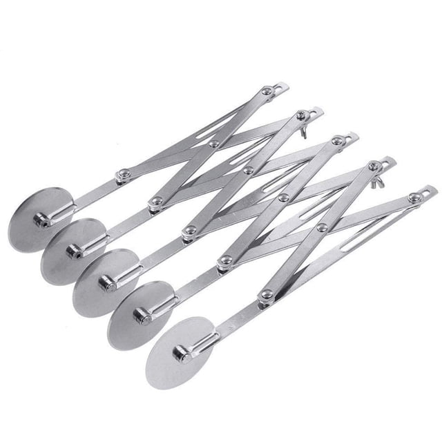 Nvzi Cortadora de masa de 5 ruedas Frantic RAY, cortadora de pizza telescópica de acero inoxidable, cortadora de múltiples ruedas, divisora de masa