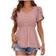 thumbnail image 2 of Fiudx Ofertas Flash Del Día Blusa de Manga Corta con Cuello En V para Mujer, Blusa Sexy a La Moda de Verano para Mujer, 2 of 7