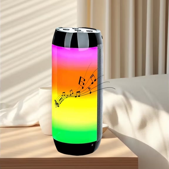 Giunmcul Festival Gift Speaker Pulses 4th Generation Bluetooth Speaker Outdoor Portable Colorful Light Insert FM Bluetooth Audio Speaker