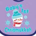 thumbnail image 4 of Inktastic Baby's 1st Chrismukkah with Cute Snowman and Snowflakes Boys or Girls Baby Bib, 4 of 4
