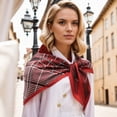 thumbnail image 2 of Unique Bargains 1 Pc Silk Scarf Plaid Neck Scarf Red White, 2 of 5