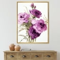 thumbnail image 2 of Designart 'Bouquet of Dark Pink Roses' Traditional Framed Canvas Wall Art Print, 2 of 5