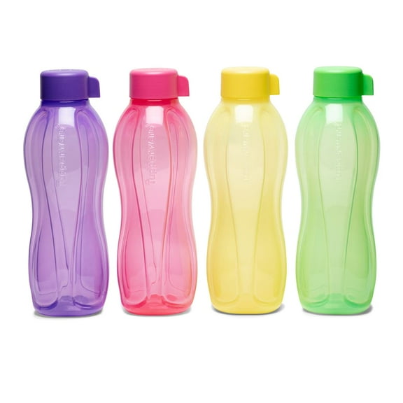 Tupperware Aquasafe Plastic Bottle, 1000ml, Set of 4 Assorted Color