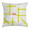 thumbnail image 1 of Word Search Puzzle Throw Pillow Cushion Cover, Unified Modeling Language Word Puzzle with Highlighted Keywords, Decorative Square Accent Pillow Case, 16 X 16 Inches, Black Yellow Orange, by Ambesonne, 1 of 2