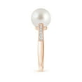 thumbnail image 3 of ANGARA South Sea Cultured Pearl Reverse Tapered Shank Ring in 14K Rose Gold for Women | June Birthstone, Birthday, Anniversary, Jewelry Gift for Women | Pearl Ring, 3 of 9
