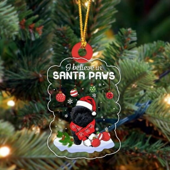 Acrylic 2D FLAT - Shoodle Christmas Ornament, Christmas Ornament, Dog Ornament, Xmas Dog Ornaments - Holiday Tree Decoration