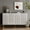 Gray, variant on Wooden Storage Cabinet with 4 Doors | Perfect for Displaying Essentials | Metal Legs for Durability | Adjustable Shelves to Customize Storage