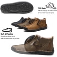 thumbnail image 4 of Mens Casual Shoes Summer Breathable Sneakers Loafers Walking Shoes Hand Made Lace-Up Leather Dress Flats Shoes for Driving Business Working Office, 4 of 12