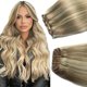 thumbnail image 1 of Extensiones de cabello para coser Cabello humano real 16 pulgadas 100G Extensiones de cabello de trama Cabello humano Balayage Rubio ceniza a rubio Destacados Extensiones de cabello de trama atadas a, 1 of 5