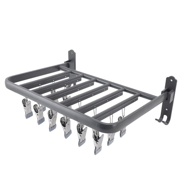 Percha para secar ropa, material de aluminio, calcetín para ahorrar espacio de 90 grados, estante para ropa interior para polainas, faldas, toallas