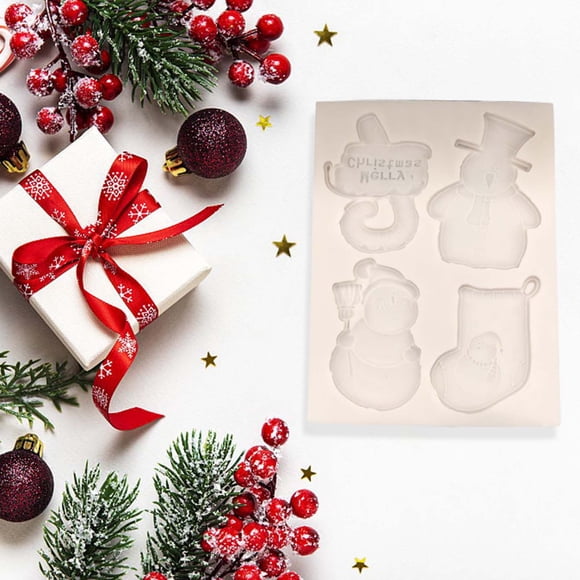 Xihbxyly Molde para Hornear Navideño, Diseño de Cupcakes de Chocolate Diy, Flexible y Fácil de Desmoldar, Ideal para Pasteles y Gelatinas, Ideal para Hornear En Las Fiestas, Perfecto para Regalar, Co