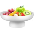 thumbnail image 1 of White Plastic Footed Fruit Bowl, 10.43 Inch Decorative Pedestal Serving Plate for Snacks, Candy, Nuts, Fruits, Nordic Style Dessert Display for Parties and Events, 1 of 8