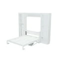 thumbnail image 6 of Murphy Bed Frame, Queen Size Murphy Bed with Desk and Bookshelf, Wooden Bed Frame with Two Sides Open Storage Shelf, Saving Space, No Spring Box Needed, White, 6 of 9