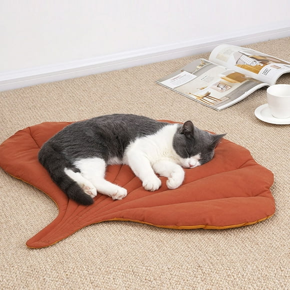 LSLJS Dog Bed Mats, Leaf Shape Dog Blanket Dog Mat Multi-purpose Leaf Floor Mat Machine Washable Sleeping Pad Small Dog and Cat Mattress, Dog Bed Blankets