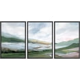 thumbnail image 4 of PixonSign Framed Wall Art Set Pastel Watercolor Blue Cloud Sky Mountain Countryside Canvas Print Nature Wilderness Modern Art Decor Scenic Relax/Calm for Bedroom - 24"x36"x3 Panels Black, 4 of 5