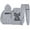 Gray, variant on Men's Casual Dark Color Letter-Printed Sweatshirt Set, Fleece Hooded Drawstring Sweatshirt and Sweatpants Two-Piece Set with "JESUS" Design, Ideal for Leisure and Sports Outfits,Black,L