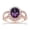 Rose Gold, variant on Oval Cut Simulated Amethyst & White CZ 14k White Gold Over Sterling Silver Vintage Style Engagement Ring