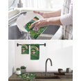 thumbnail image 5 of Gnomes St. Patrick's Day Kitchen Dish Towels for Drying Dishes Set of 3, Green Lucky Clovers Rainbow Waffle Weave Microfiber Hand Tea Bathroom Towels Quick Dry & Absorbent Towel 15.7x23.6, 5 of 7