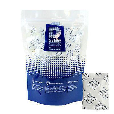 25 50 100 Packs Non-Toxic Silica Gel Desiccant Moisture Absorber Dehumidifier 
