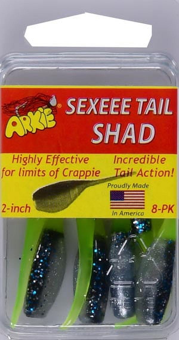 Arkie Lures 2 inch Sexee Tail Shad Soft Fishing Lure,Color Blue Grass