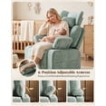 thumbnail image 3 of LAZZO Nursery Recliner Chair, 360° Swivel Rocking Glider with Adjustable Headrest, Armrests, Footrest, Cup Holder and Lumbar Pillow, Green, 3 of 10