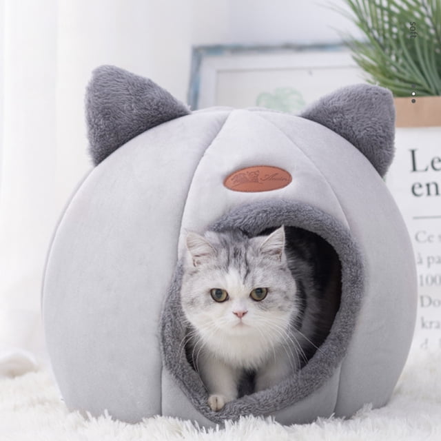 Dvkptbk Pussy Bed for Keeping Warm In Winter Pet Home Bed Large Pussy Bed Fully Enclosed Puss Bed Warm and Soundproof Soothes The Nerves and Helps Pussy Sleep