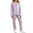thumbnail image 6 of Asxite Toddler Girls Fall Outfits Plaid Lapel Top Straight Leg Pants Casual Loose Breathable 2 Piece Set 9T, 6 of 7