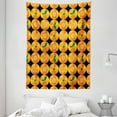 thumbnail image 1 of Orange Tapestry, Tangerine Tones Citrus Rhythmic Pattern, Wall Hanging for Bedroom Living Room Dorm Decor, 60W X 80L Inches, Forest Green Pale Orange Earth Yellow and Charcoal Grey, by Ambesonne, 1 of 2