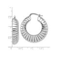 thumbnail image 4 of Boucles d'Oreilles Créoles en Argent Sterling Rayé avec Design Texturé, 4 of 5