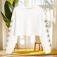 thumbnail image 2 of Camisetas de Manga Larga de las Mujeres Moda Impresa Suelta Casual Cuello Redondo Suéter Deportivo Superior, 2 of 5