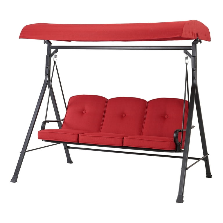 Courtyard creations 3 seater cushion swing with side online table