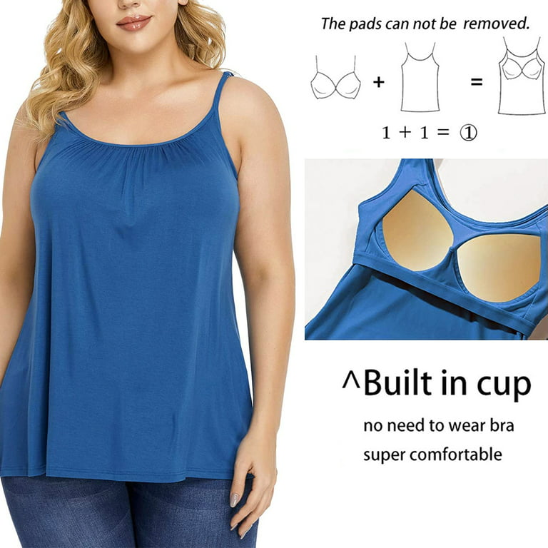 COMFREE Camisole with build in bra for Women Plus Size Adjustable