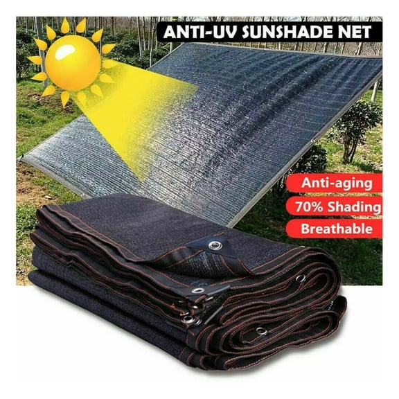 Wqmh Black Shade Cloth,Durable Mesh Tarp with Grommets, Garden Sunblock Shade Cloth Shading Antifreezing for Plants Cover, Greenhouse, Barns Kennel, Patio, Tomatoes,10ft * 20ft