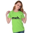 thumbnail image 3 of Meh Careless Sarcastic Satire Funny Womens Fitted Plus Size Graphic Tee Brisco Brands 2X, 3 of 4