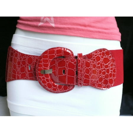 Women Red Belt Hip Elastic High Waist Plus Size Chic Cinch Band Hot Style M L (Best Plus Size Shops)