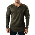 thumbnail image 2 of Aimik Men's Raglan Henley Long Sleeve Shirt Baseball Sleeve Button Placket Cotton Lightweight Casual Sporty Top, 2 of 6
