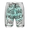 thumbnail image 4 of Disketp Men'S Swim Trunks Hawaiian Breathable Surf Beach Swimsuits Mesh Lining Beach Shorts With Pockets-Not All Who Wander Are Lost1, 4 of 9