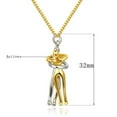 thumbnail image 3 of Unisex Hug Couple Pendant Necklace Dance Partner Choker Neck Chain Jewelry Gift Brass Silver, 3 of 8